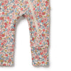 WILSON & FRENCHY Organic Zipsuit - Summer Bloom leg detail