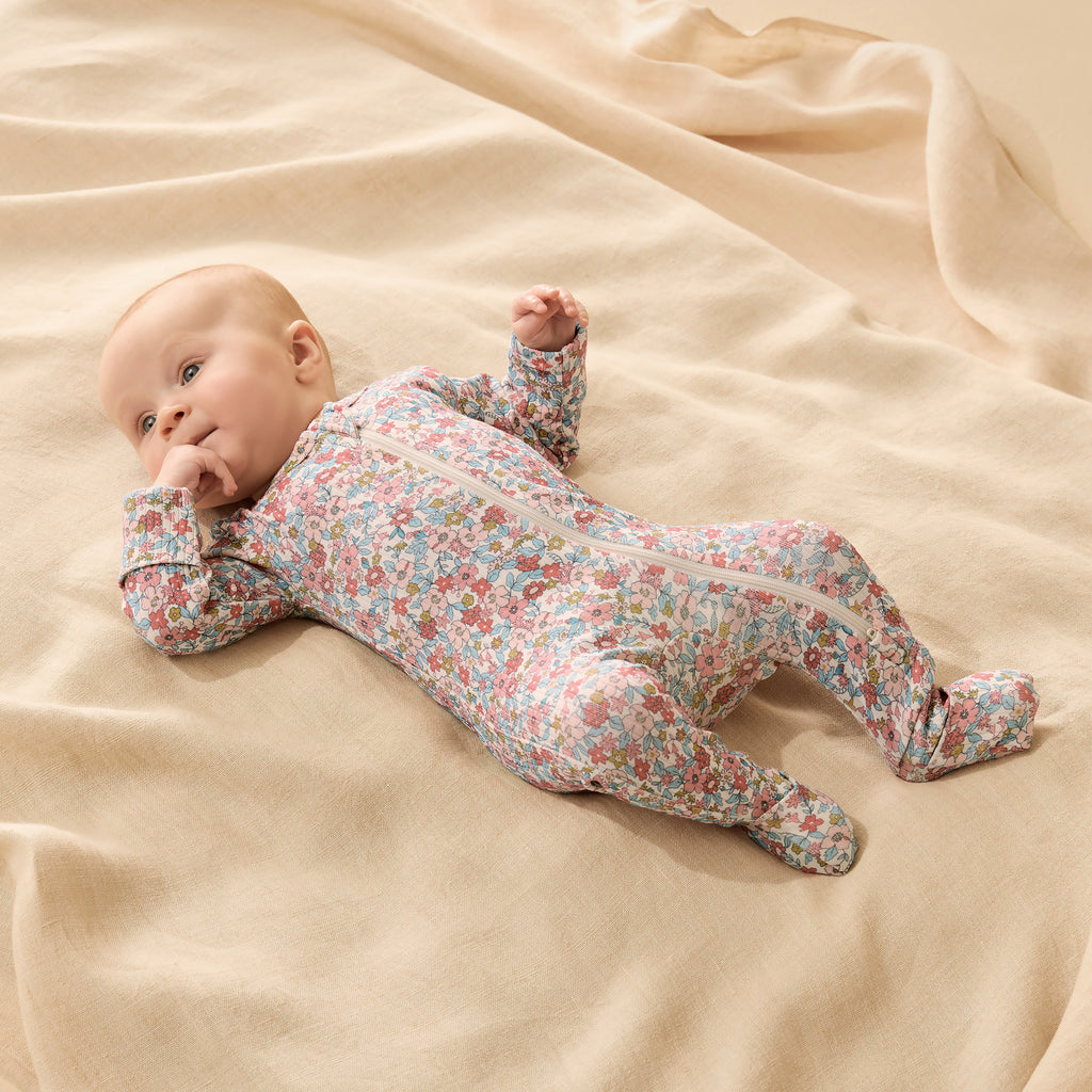WILSON & FRENCHY Organic Zipsuit - Summer Bloom lifestyle