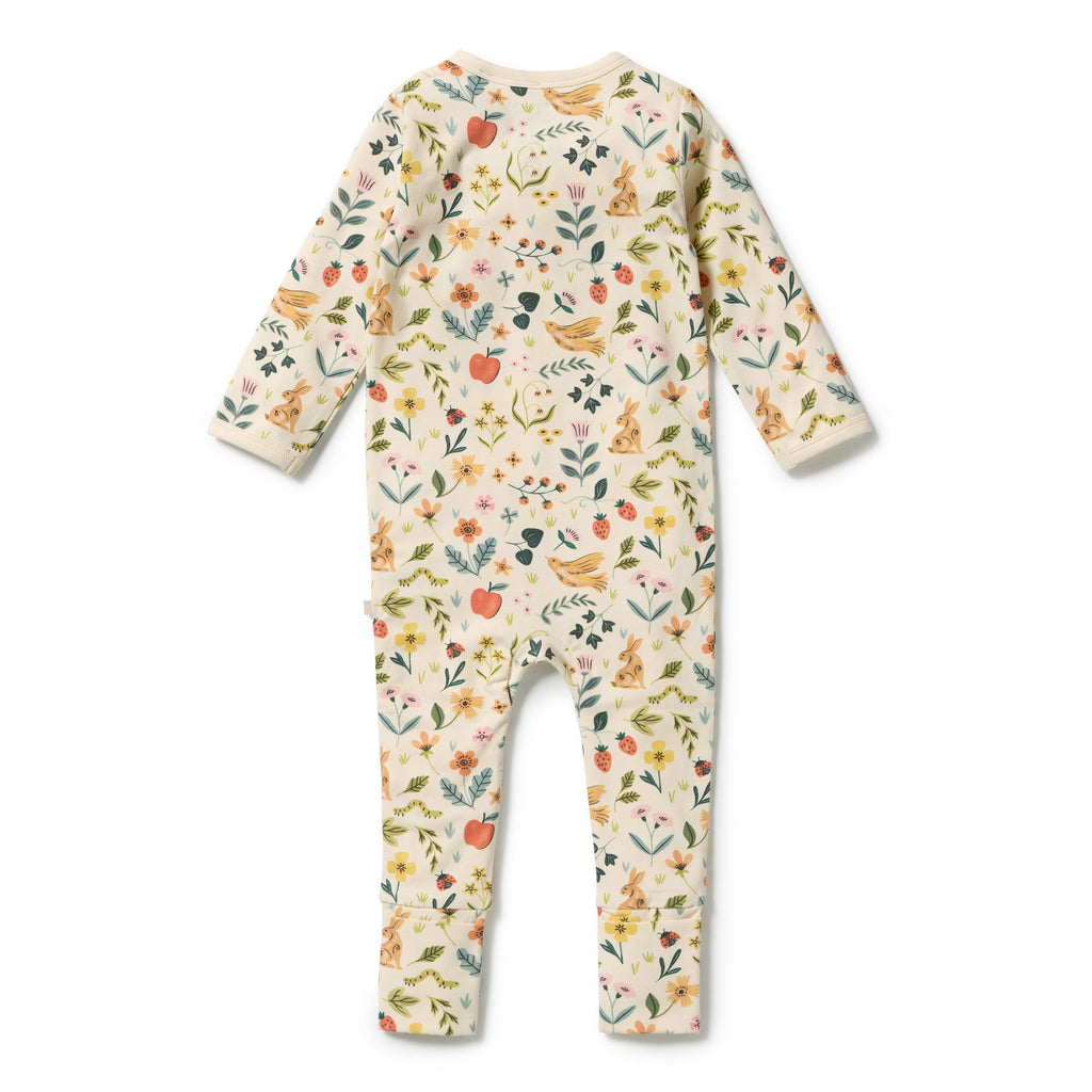 WILSON & FRENCHY Organic Zipsuit - Summer Garden back
