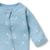 WILSON & FRENCHY Organic Zipsuit - Sunny Seagulls front detail