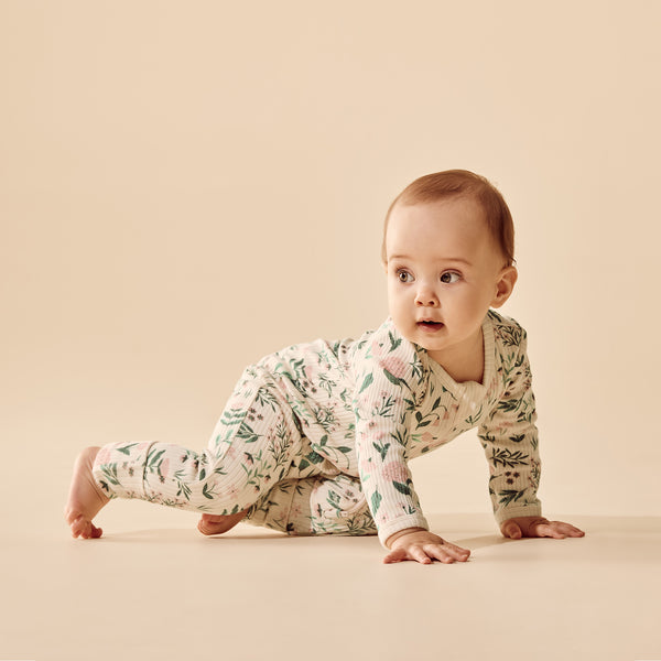 WILSON & FRENCHY Organic Zipsuit - Sweet Bloom lifestyle