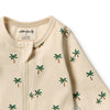 WILSON & FRENCHY Organic Zipsuit - Tiny Palm detail