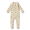 WILSON & FRENCHY Organic Zipsuit - Tiny Palm front