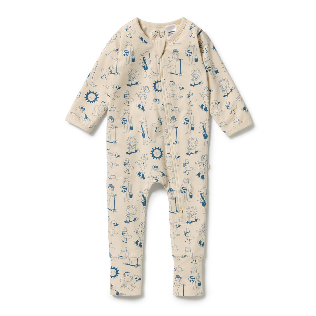 WILSON & FRENCHY Organic Zipsuit - Tout est Magique front