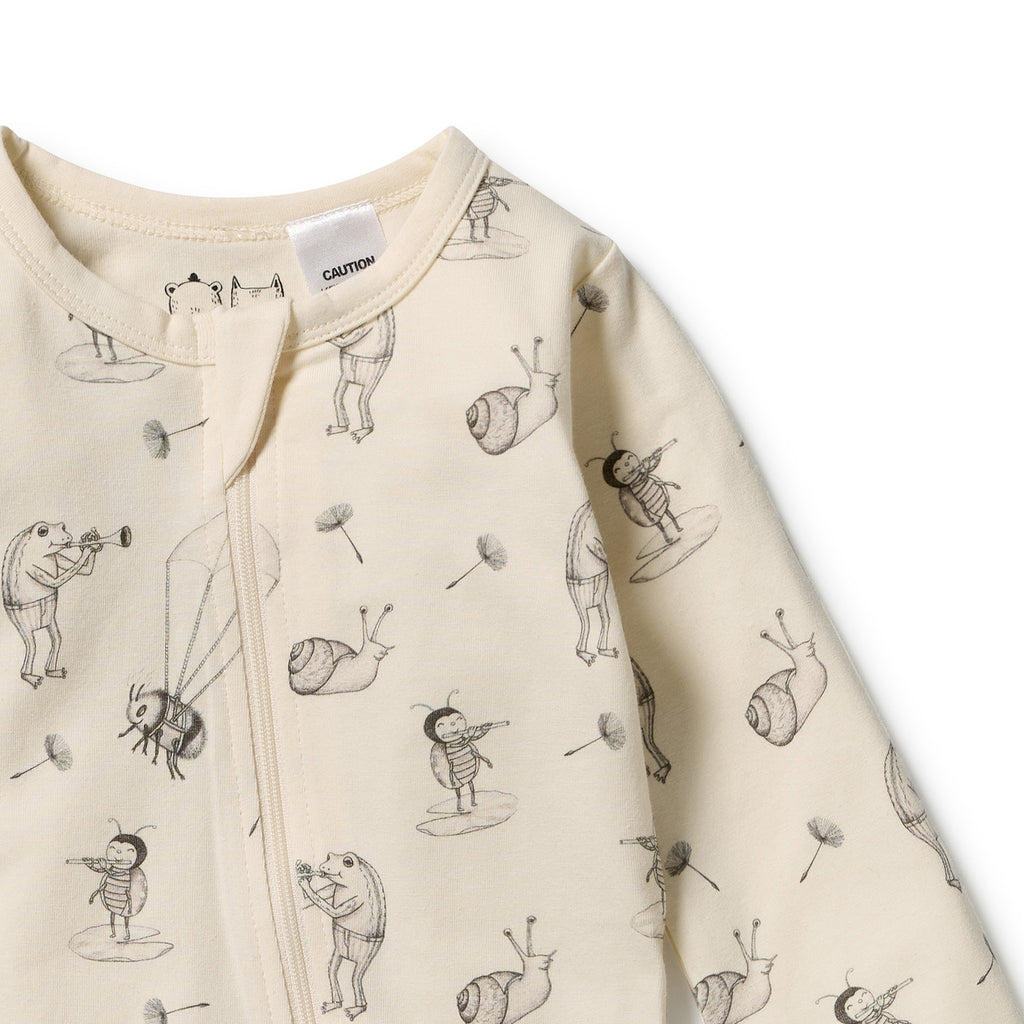 WILSON & FRENCHY Organic Zipsuit - Whispering Willows detail
