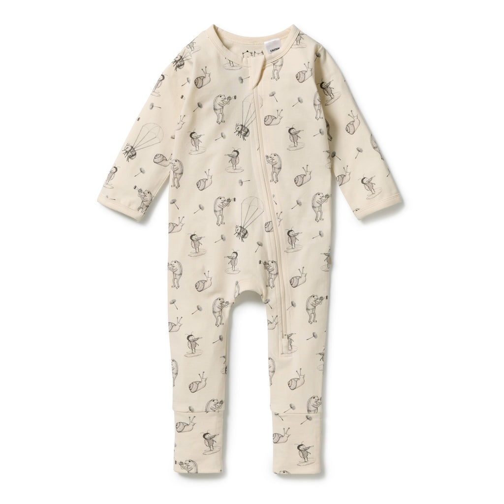 WILSON & FRENCHY Organic Zipsuit - Whispering Willows front
