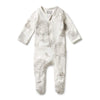 WILSON & FRENCHY Organic Zipsuit with Feet - Welcome to the World front