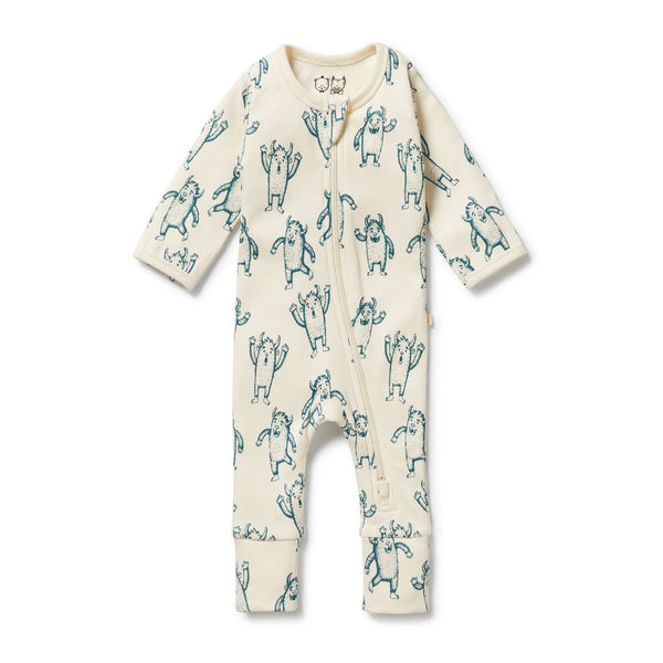 WILSON & FRENCHY Organic Zipsuit - Yeti front