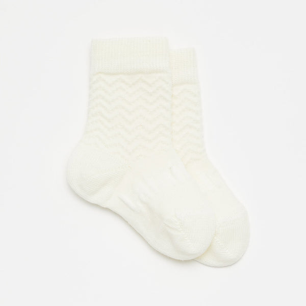 LAMINGTON Merino Wool Baby Crew Socks - Pearl