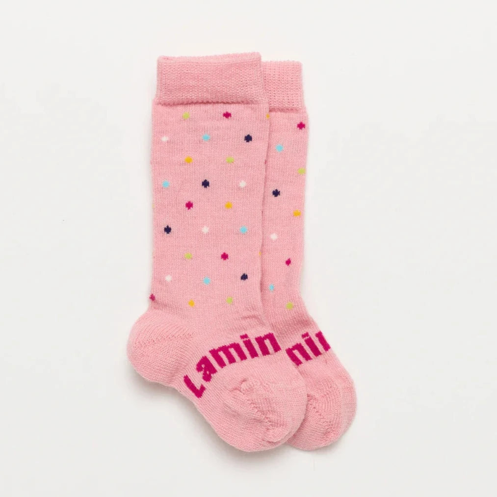 LAMINGTON Merino Wool Baby Knee-High Socks - Hundreds & Thousands