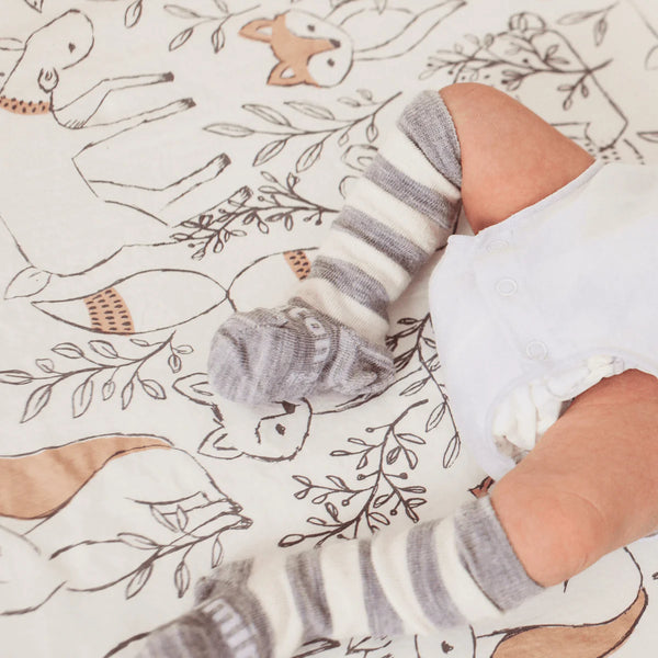LAMINGTON Merino Wool Baby Knee-High Socks - Pebble