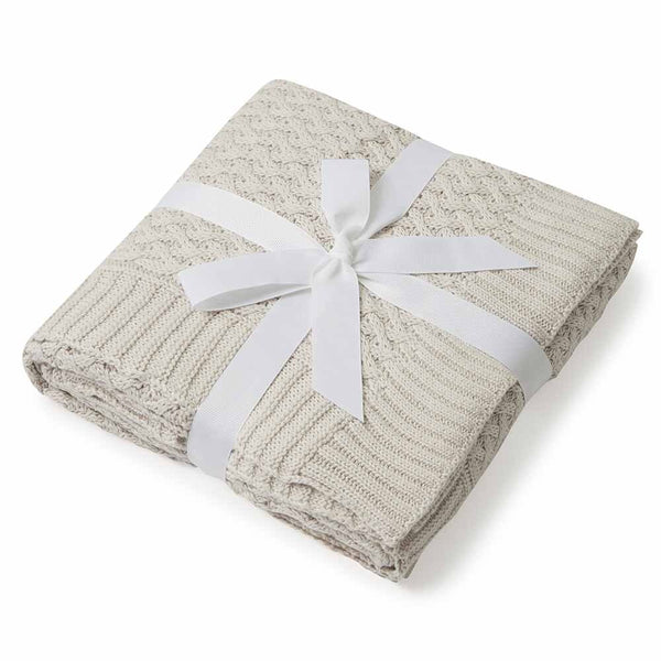 SNUGGLE HUNNY Diamond Knit Baby Blanket - Warm Grey