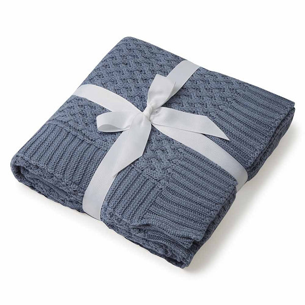 SNUGGLE HUNNY Diamond Knit Baby Blanket - River
