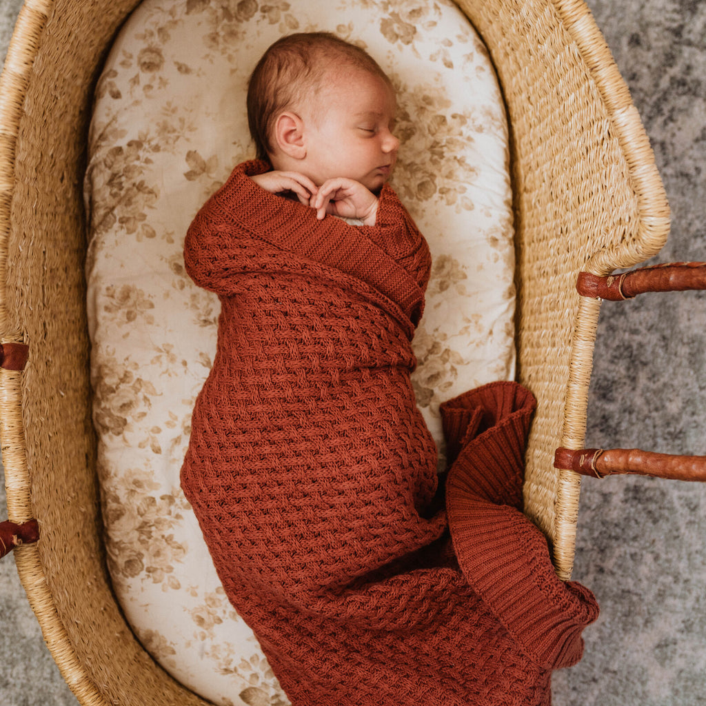 SNUGGLE HUNNY Diamond Knit Baby Blanket - Umber