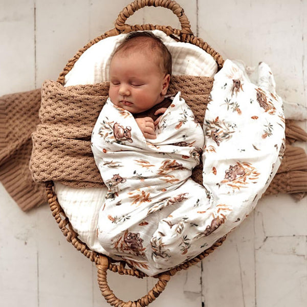 SNUGGLE HUNNY Organic Muslin Swaddle -  Koala