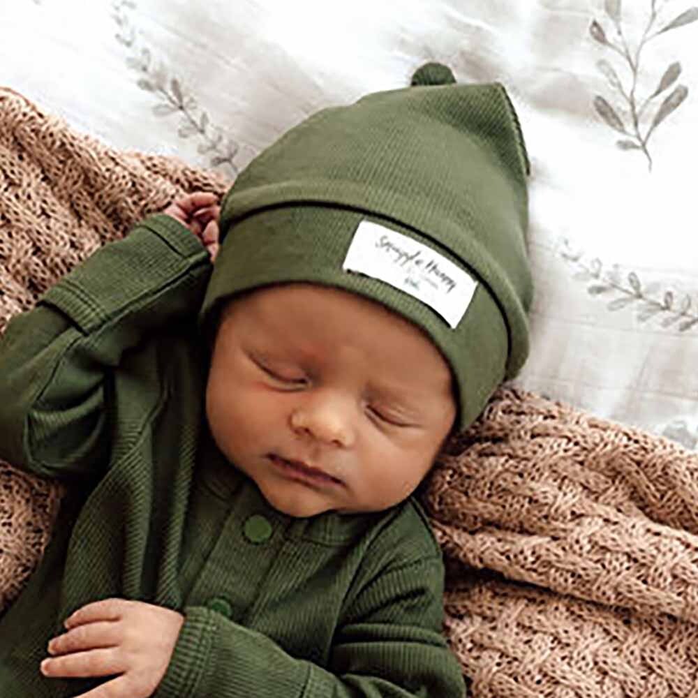 SNUGGLE HUNNY Ribbed Knotted Beanie - Olive