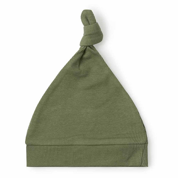 SNUGGLE HUNNY Ribbed Knotted Beanie - Olive