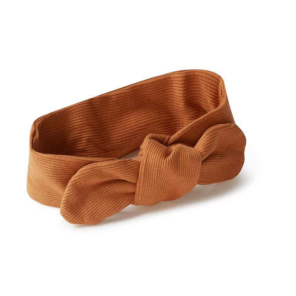 SNUGGLE HUNNY Ribbed Topknot Headband - Biscuit