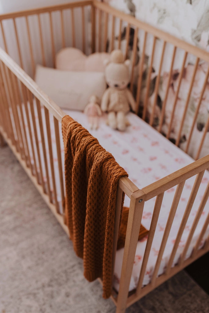 SNUGGLE HUNNY Diamond Knit Organic Baby Blanket - Bronze