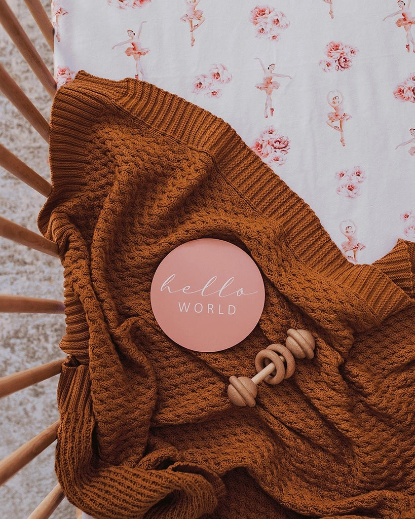 SNUGGLE HUNNY Diamond Knit Organic Baby Blanket - Bronze