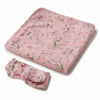 SNUGGLE HUNNY Jersey Wrap & Topknot set - Pink Wattle