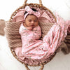 SNUGGLE HUNNY Jersey Wrap & Topknot set - Pink Wattle