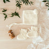 Snuggle Hunny Merino Wool Bonnet & Booties - Ivory