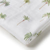SNUGGLE HUNNY Organic Muslin Swaddle -  Green Palm