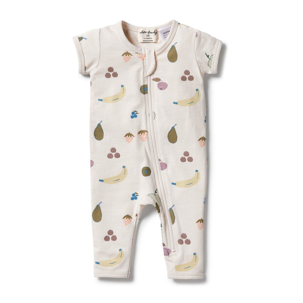 WILSON & FRENCHY Organic Zipsuit - Fruity front